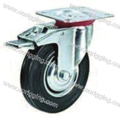 Rubber swivel and brake casters