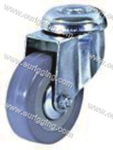 Rubber swivel bolt hole casters