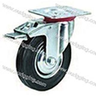 Rubber swivel and brake casters diameter 125mm