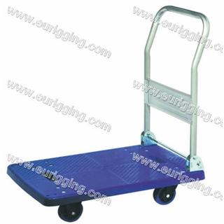 Hands carts blue plastic platform with 4 casters 150kgr