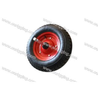 Wheel 400-8 4PR with metalic rim and shaft Φ20x360