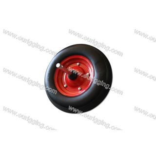 Wheel PU 400-8 with metalic rim and shaft Φ20x360