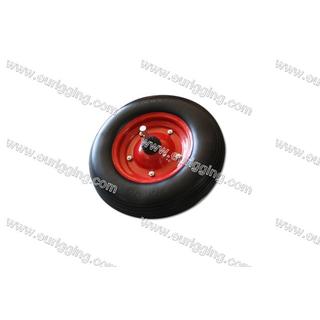 Wheel PU 400-8 with metalic rim and shaft Φ16x220